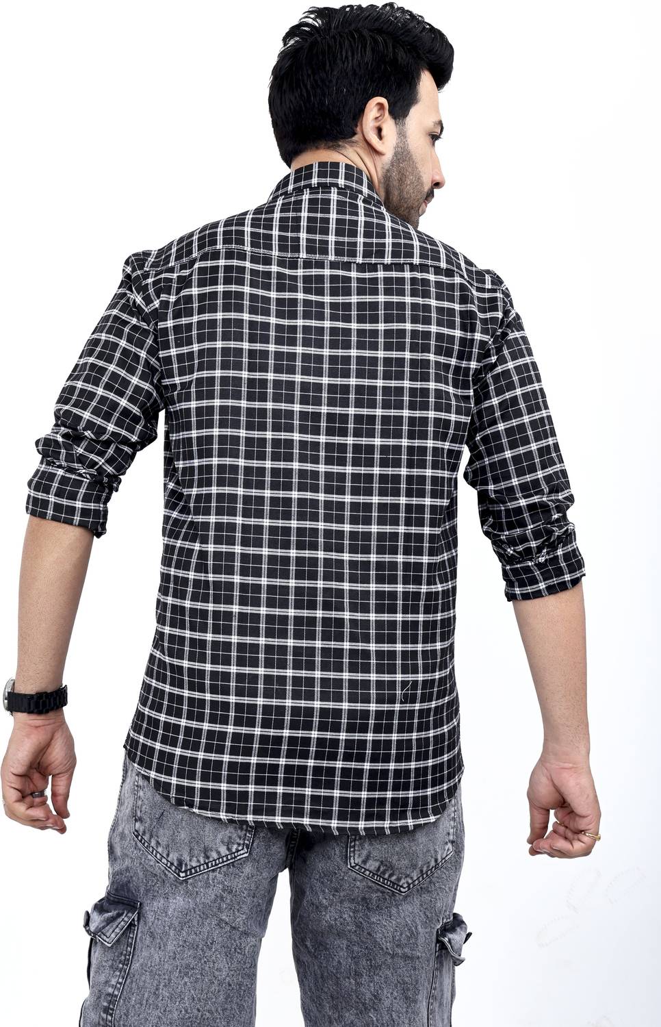 Banana plug Men Checkered Casual Green Shirt