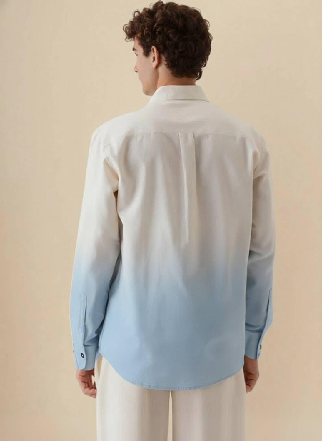 Men Regular Fit Dyed/Ombre, Printed Spread Collar Casual Shirt - Image 2
