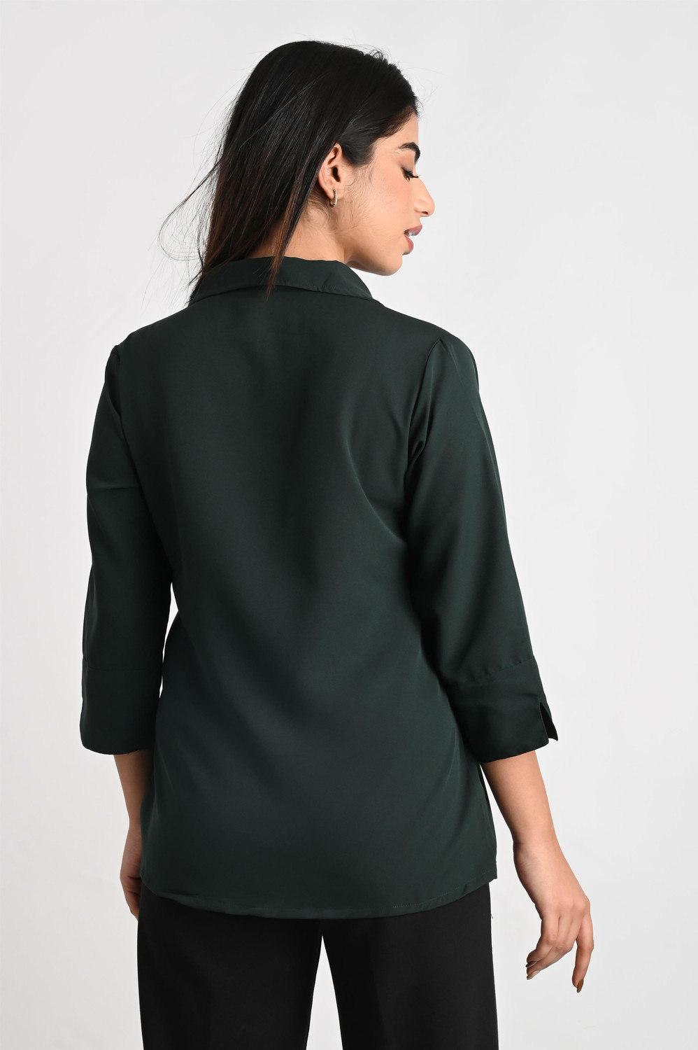 Image of MAGHMA Women Solid Casual Green Shirt