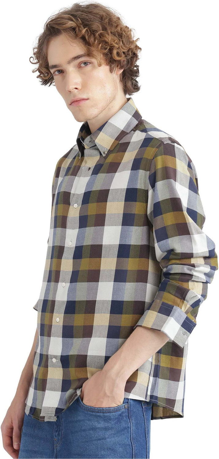 Image of RARE RABBIT Men Checkered Casual Multicolor Shirt