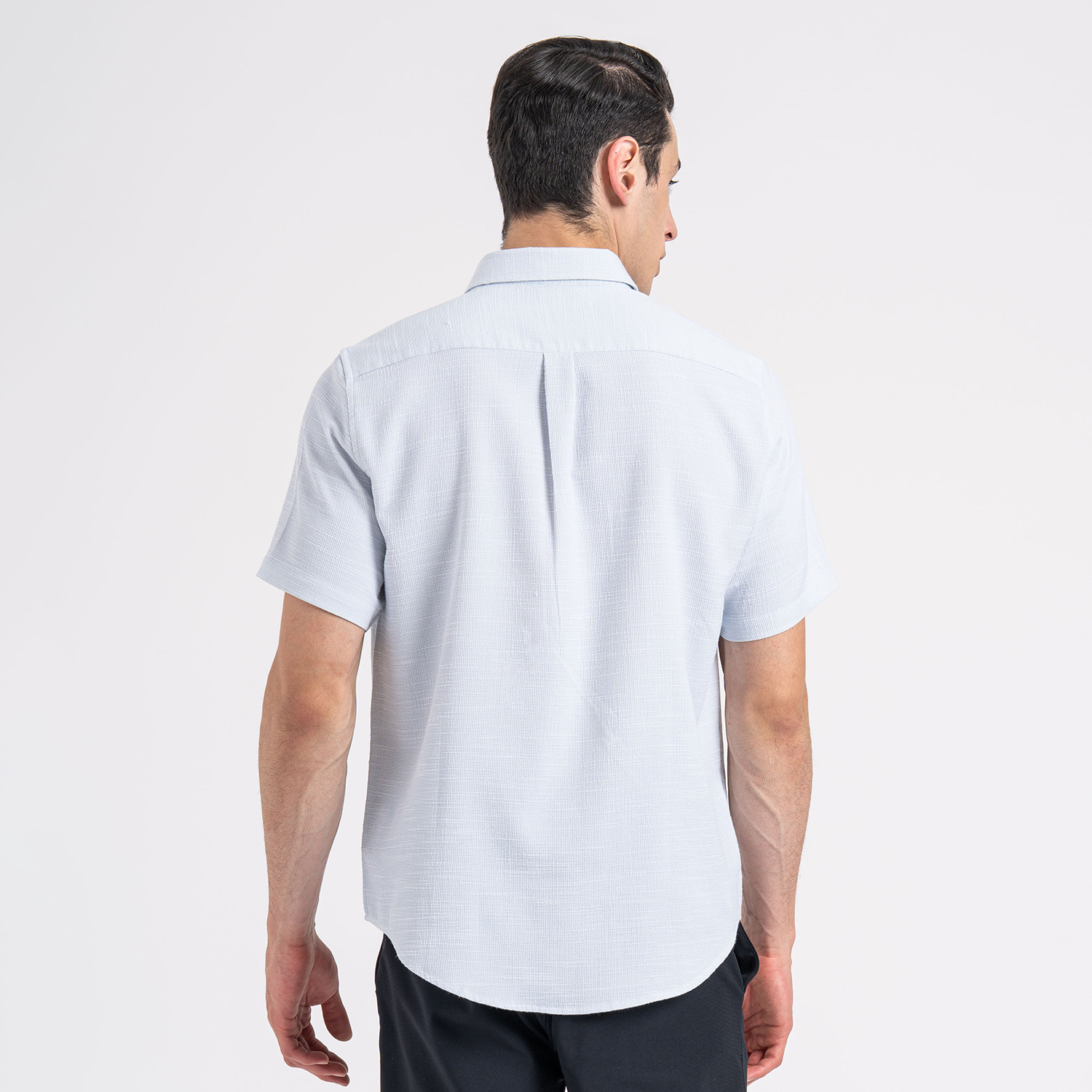 Image of RED TAPE Men Self Design Casual Blue Shirt