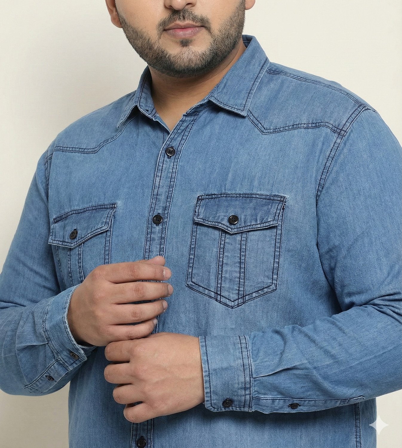 Image of METRONAUT PLUS Men Solid Casual Blue Shirt