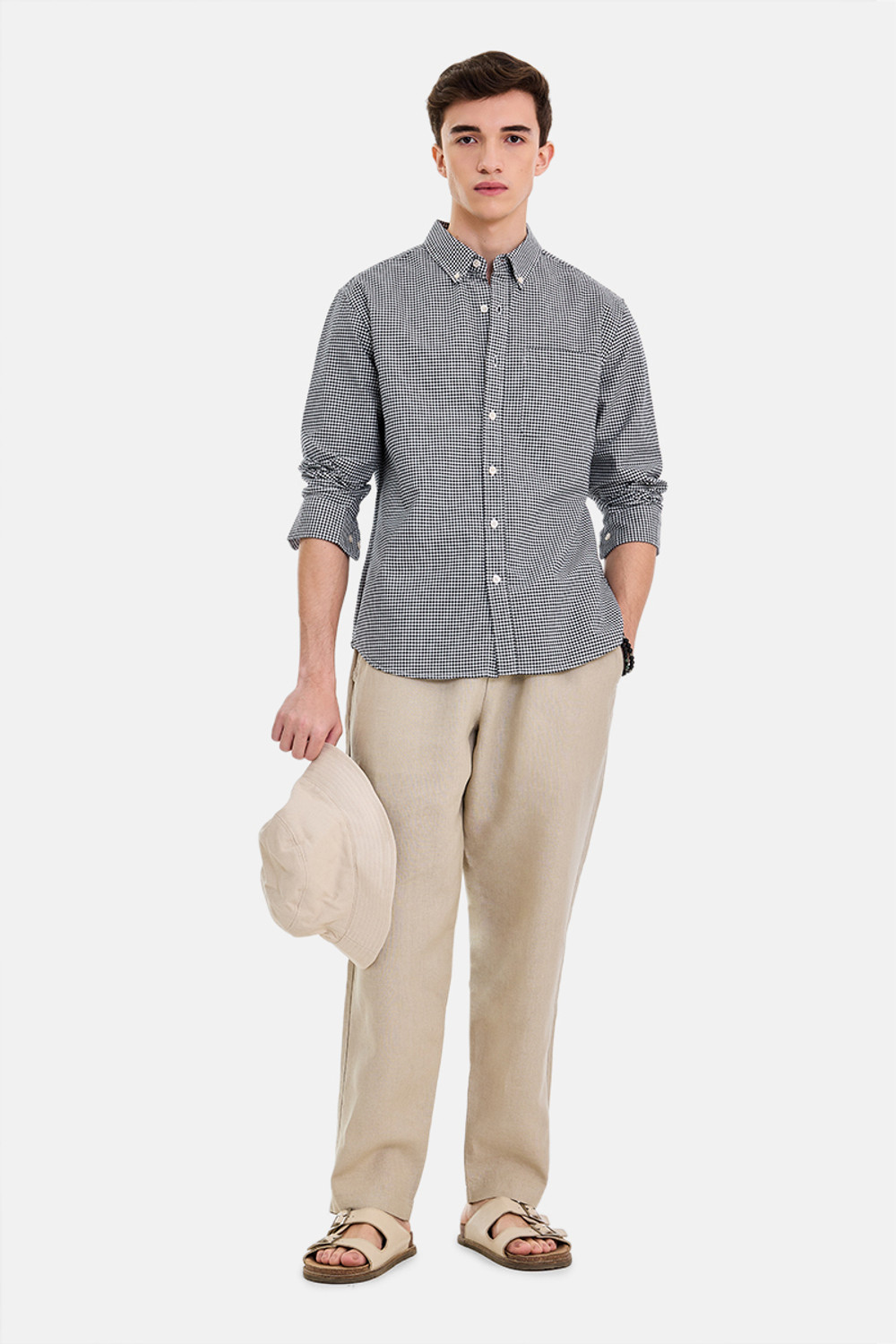 Image of Snitch Men Checkered Casual Dark Blue Shirt