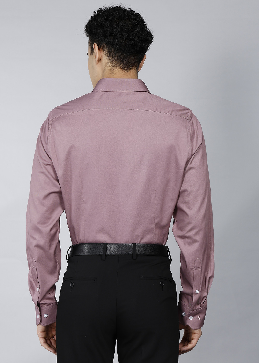 Image of Blackberrys Men Self Design Formal Purple Shirt