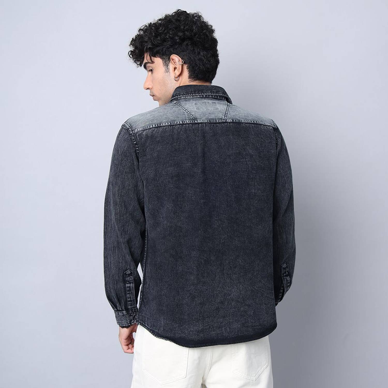 D Finish Men Black Casual Shirt - Image 2