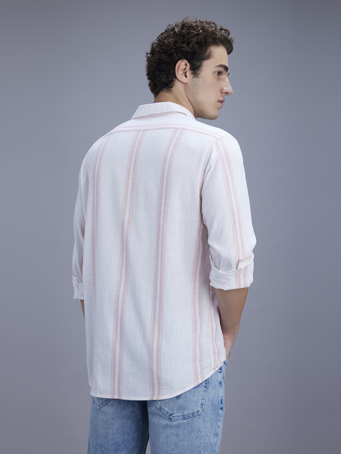 Image of Pepe Jeans Men Striped Casual Multicolor Shirt