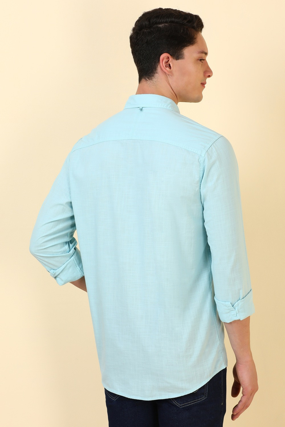 Image of Allen Solly Men Comfort Fit Solid Casual Shirt