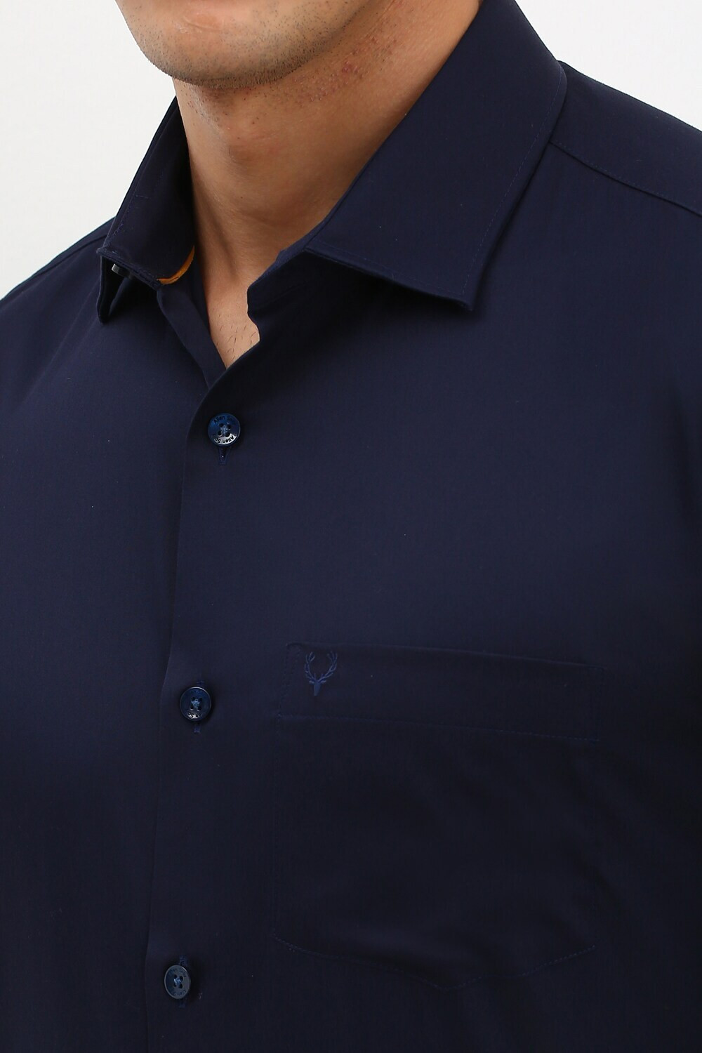 Image of Allen Solly Men Solid Formal Blue Shirt