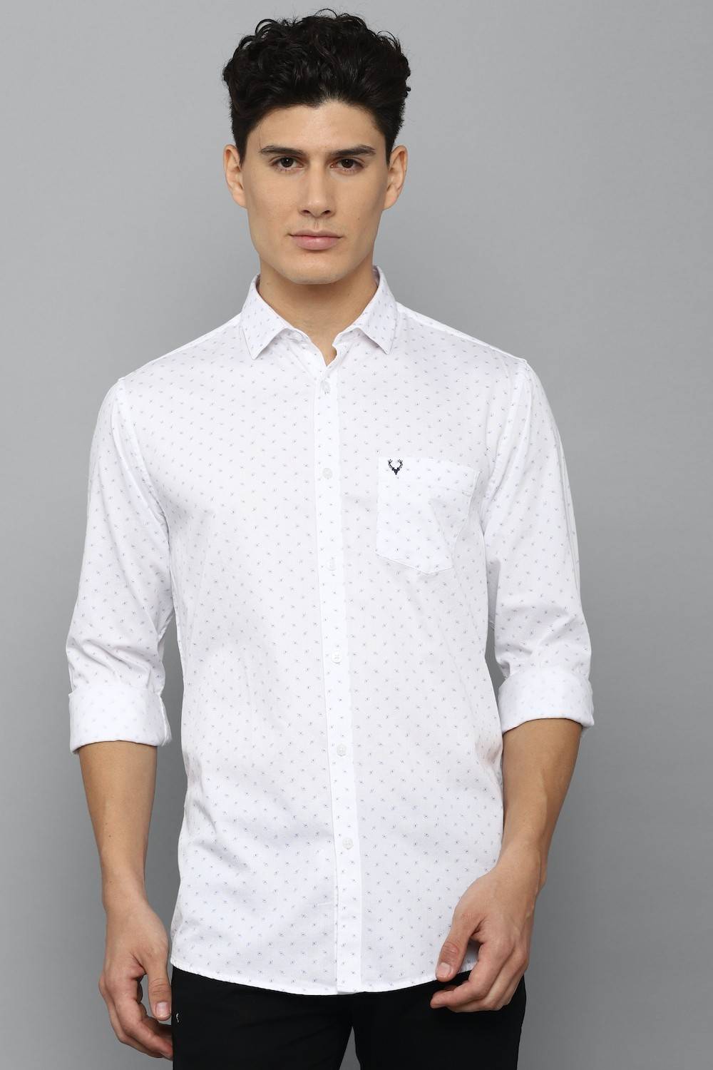 Allen Solly Men Self Design Casual White Shirt