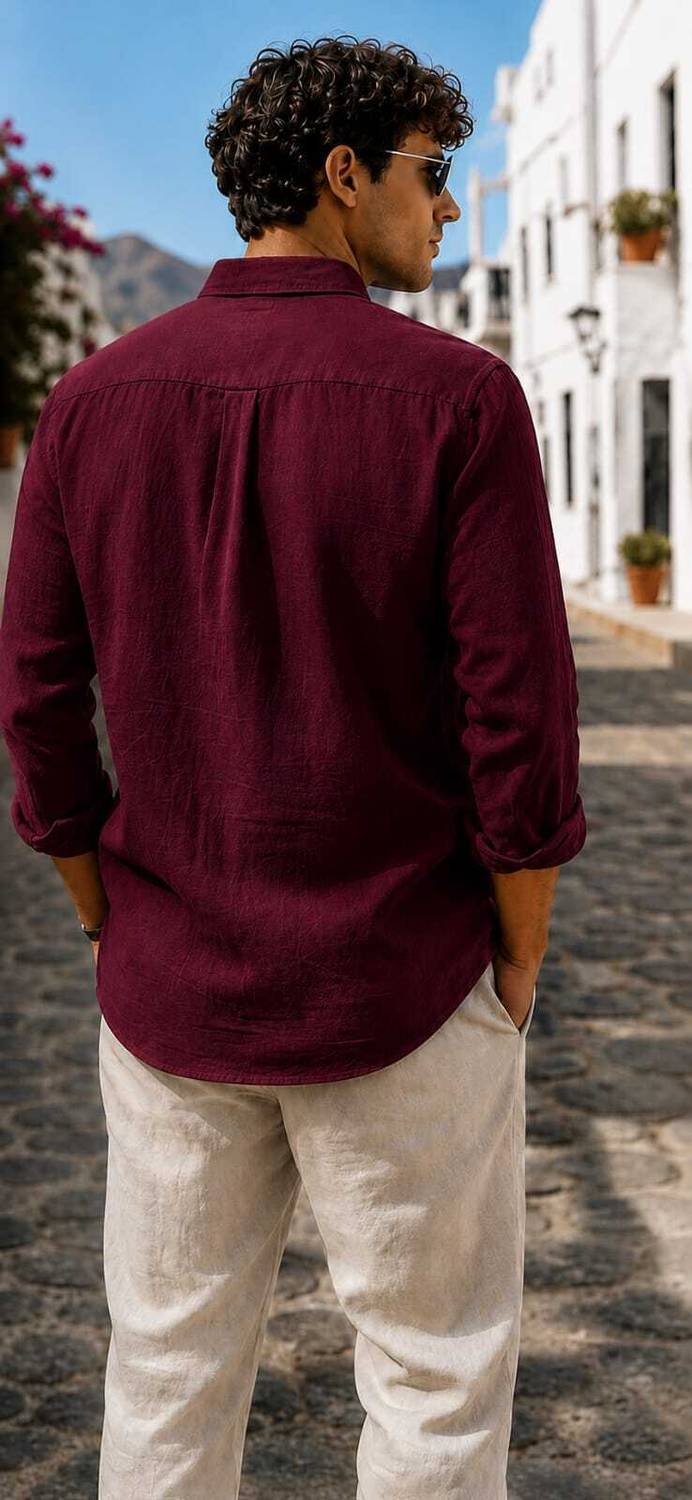Culin Men Maroon Casual Shirt - Image 2