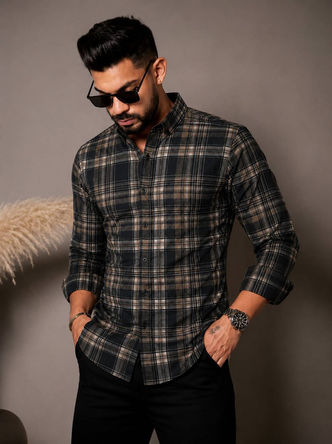 Craftedlinen Men Checkered Multicolor Shirt - Image 1