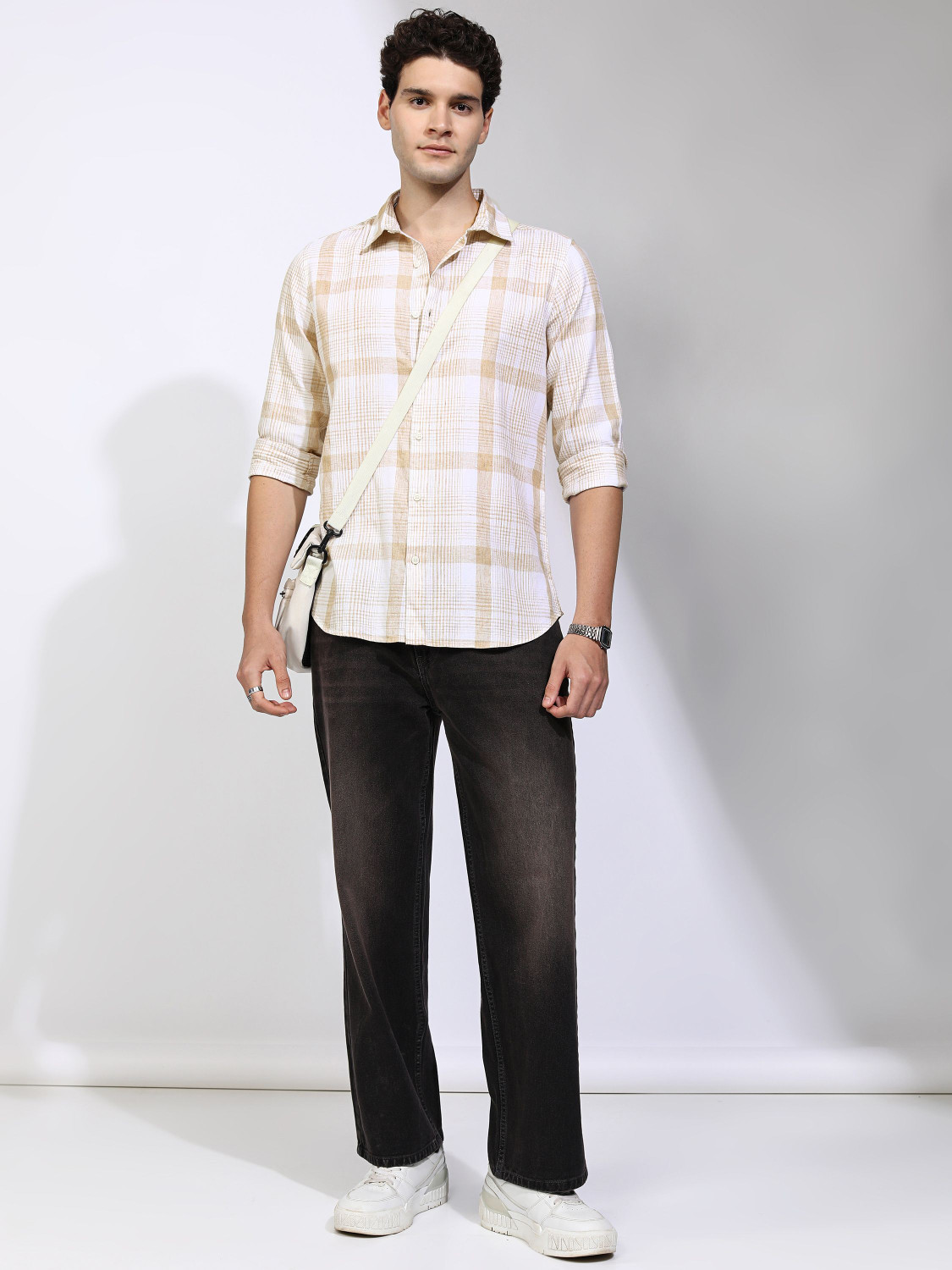 Image of HIGHLANDER Men Checkered Casual Multicolor Shirt