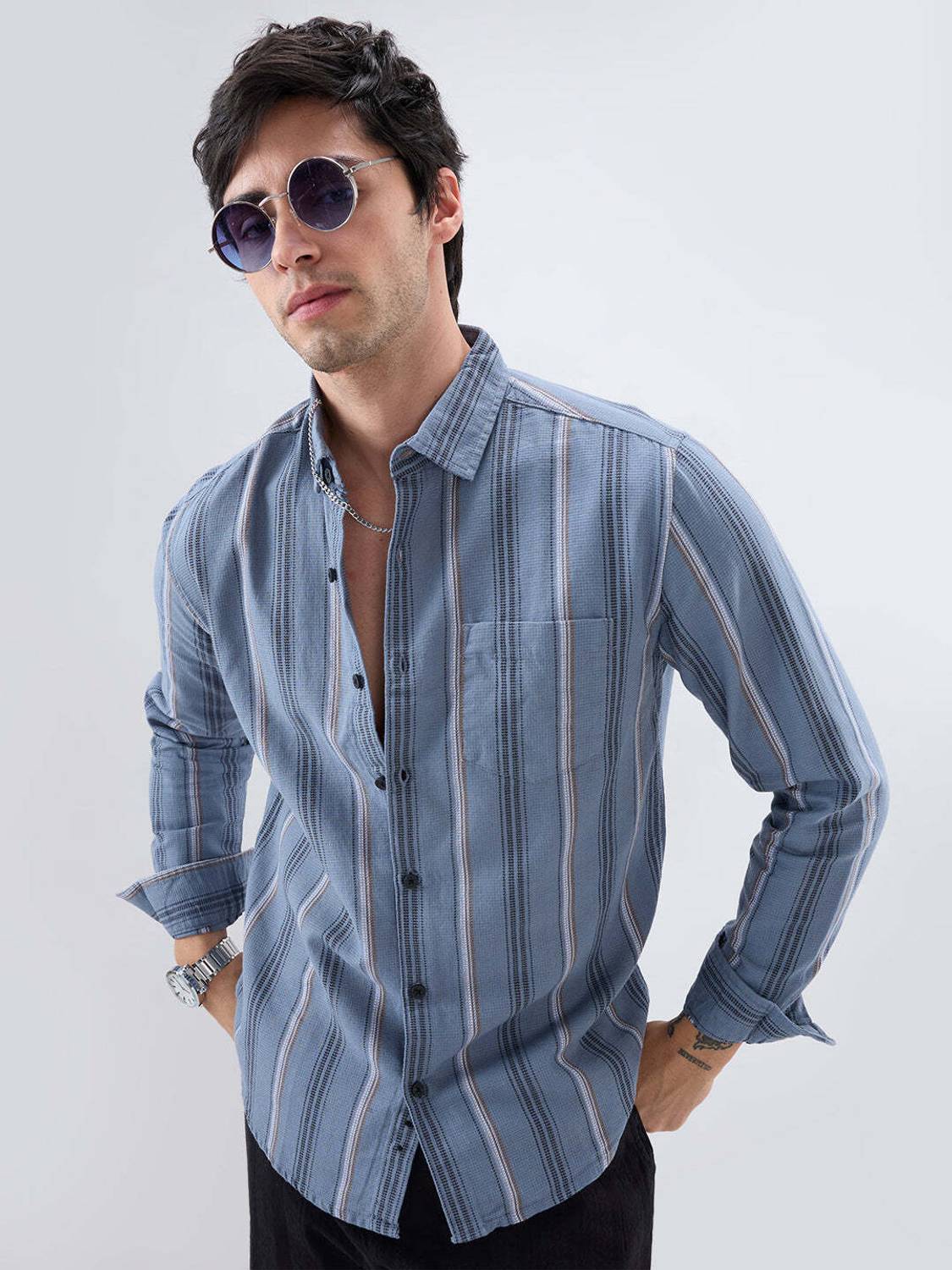 VASTRADO Men Striped Multicolor Shirt - Image 5