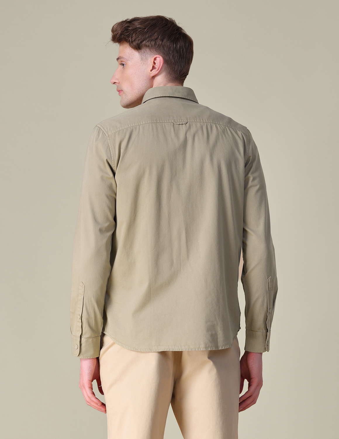 Image of U.S. Polo Assn. Denim Co. Men Solid Casual Brown Shirt