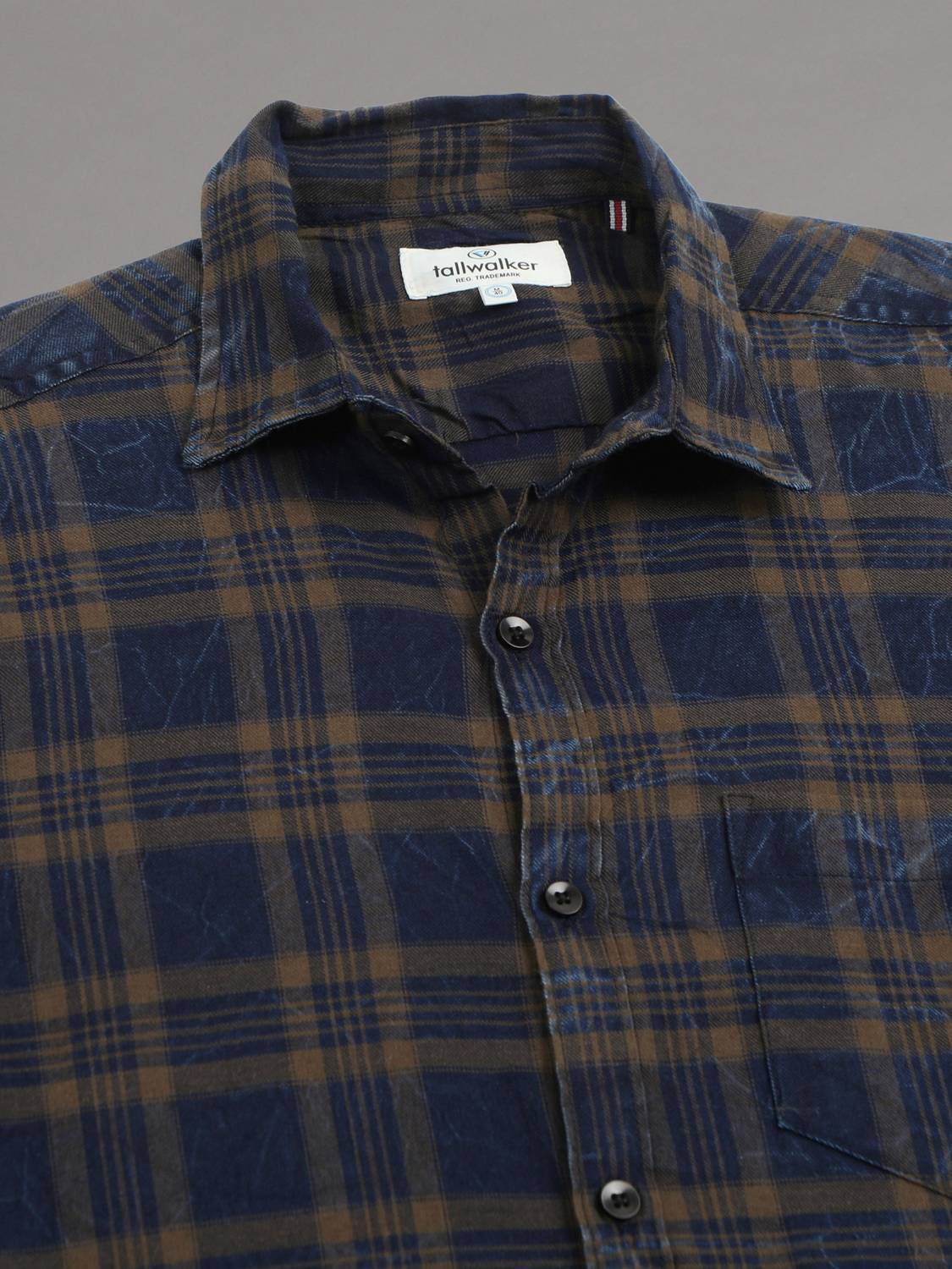 tallwalker Men Checkered Casual Blue, Brown Shirt - Image 5