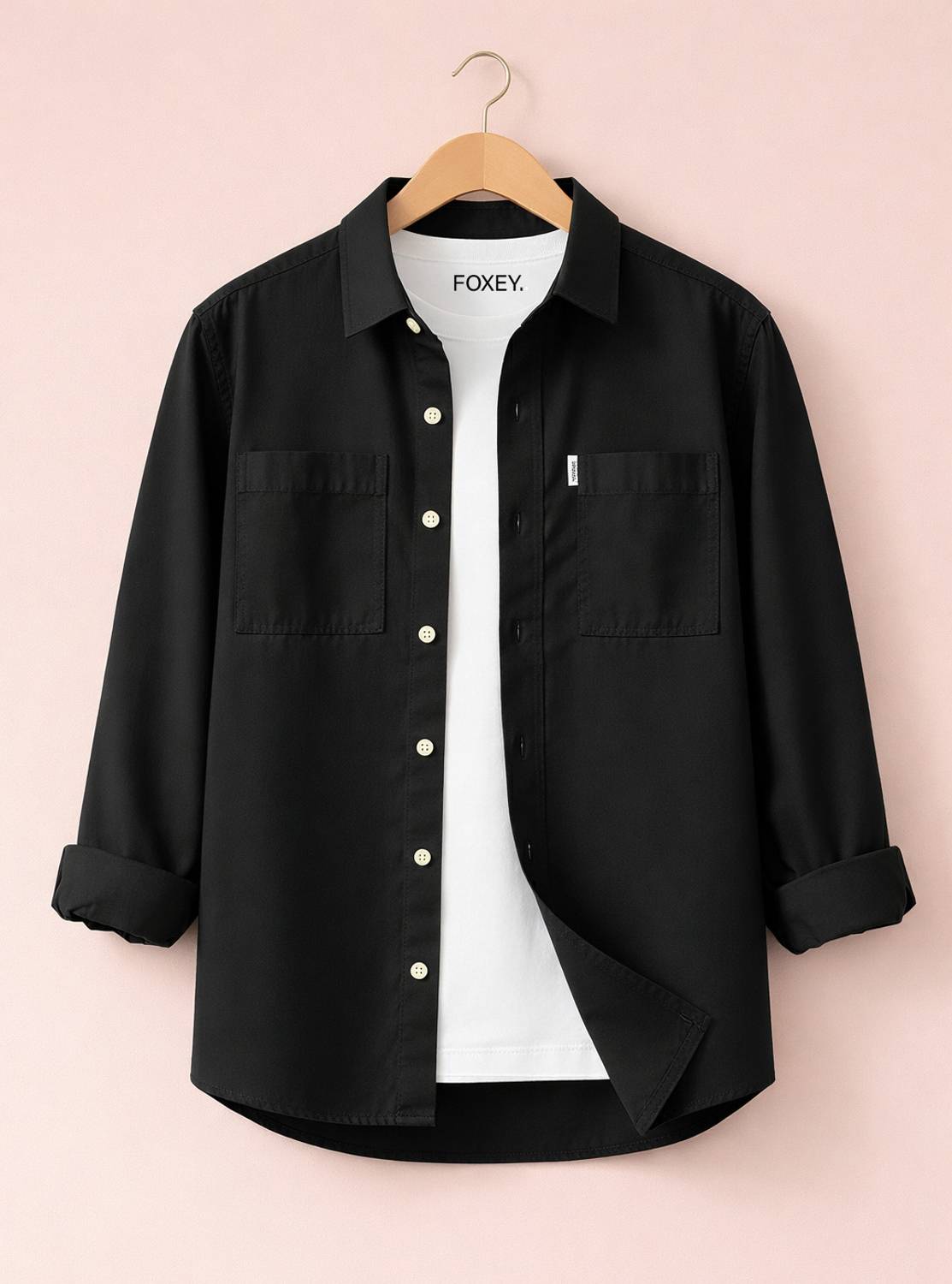 FOXEY Men Black Casual Shirt - Image 1