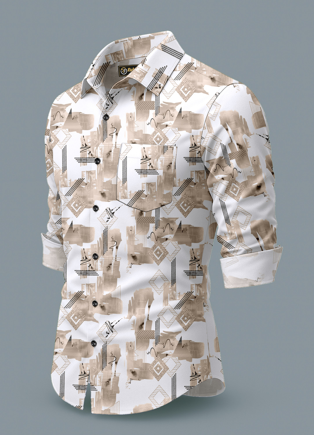 Image of RUHISHVA FASHION Men Printed Casual Multicolor Shirt