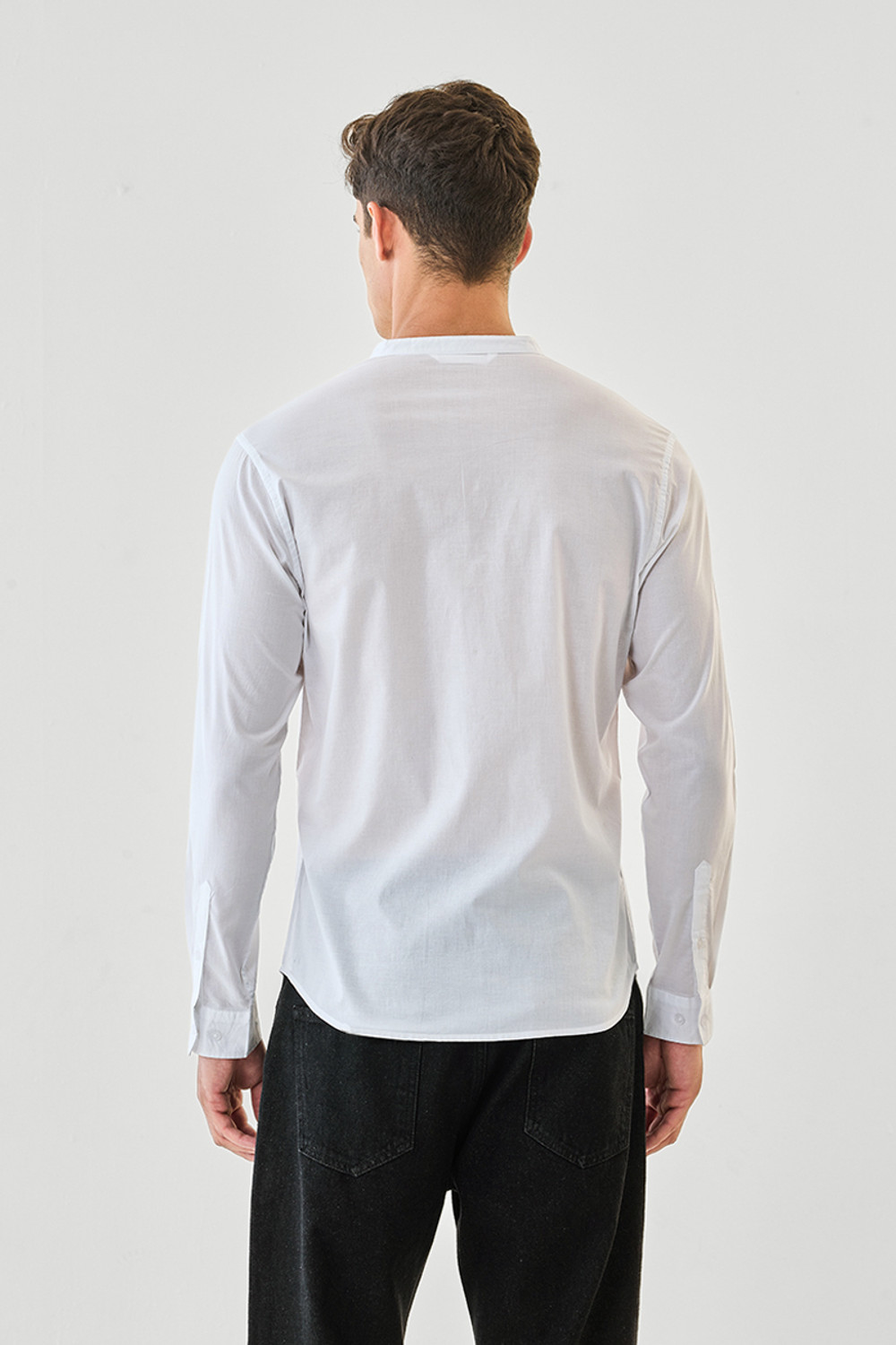 Image of Snitch Men Solid Casual White Shirt