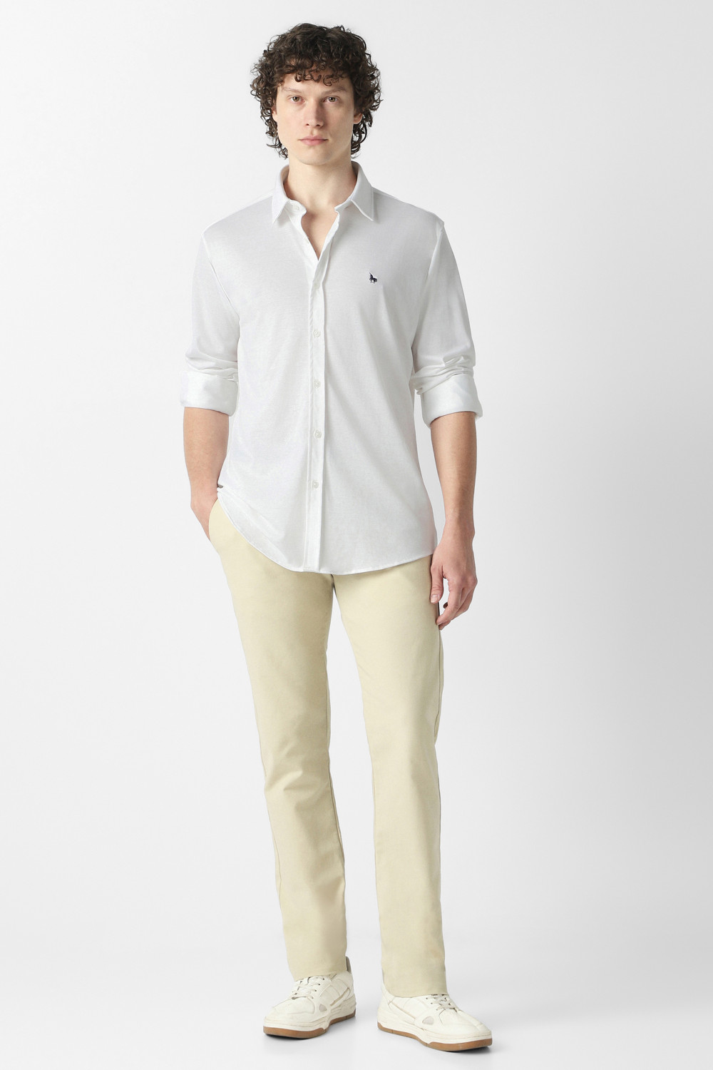Image of VAN HEUSEN SPORT Men Solid Casual White Shirt