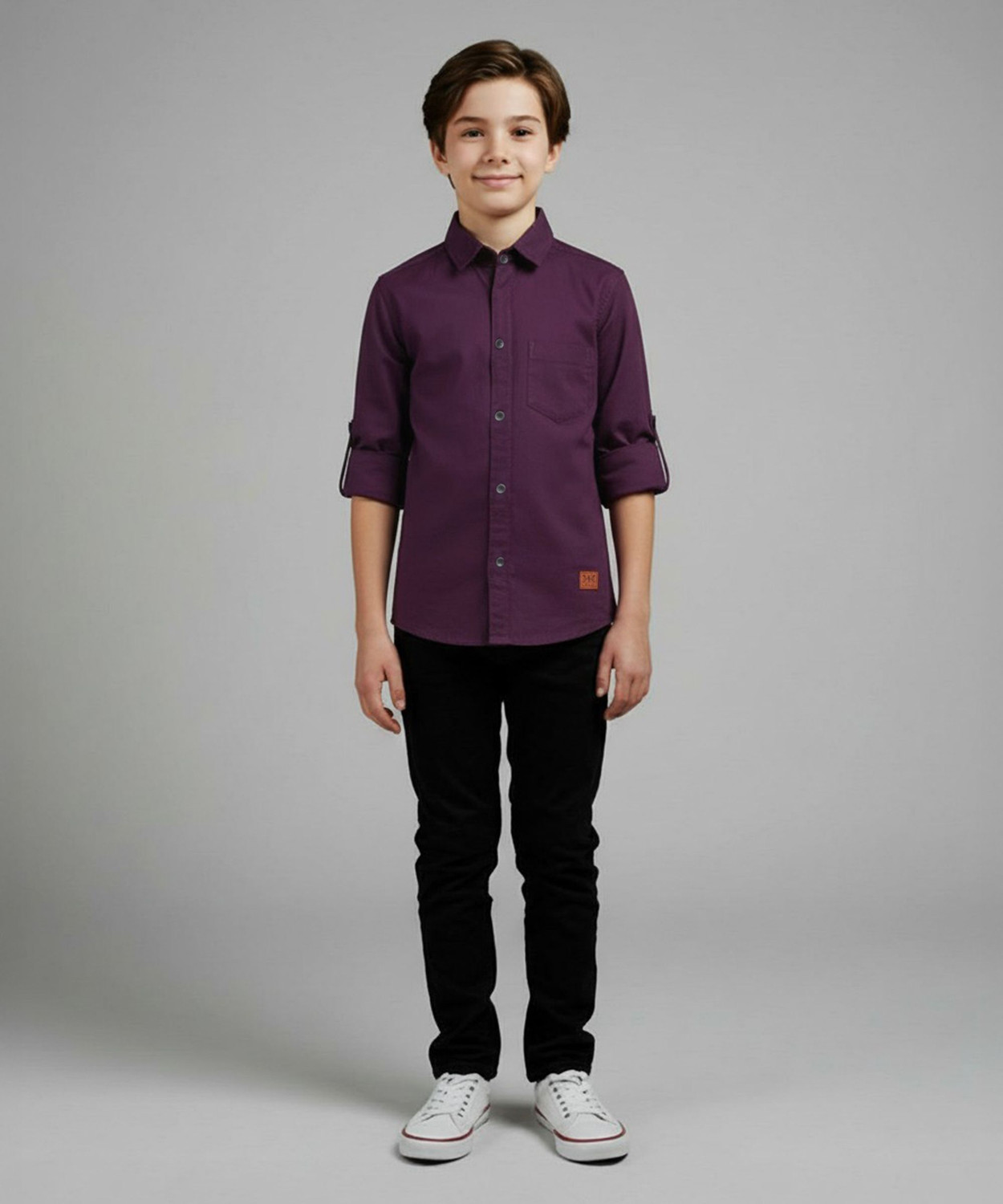 Image of KILLER Boys Solid Casual Purple Shirt