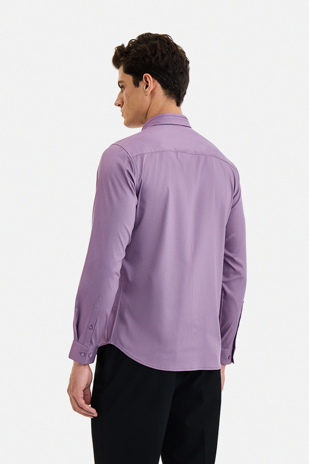 Image of Snitch Men Solid Formal Purple Shirt