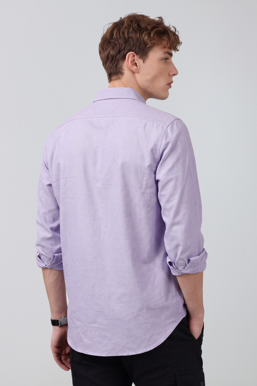 Image of PETER ENGLAND Men Self Design Casual Purple Shirt