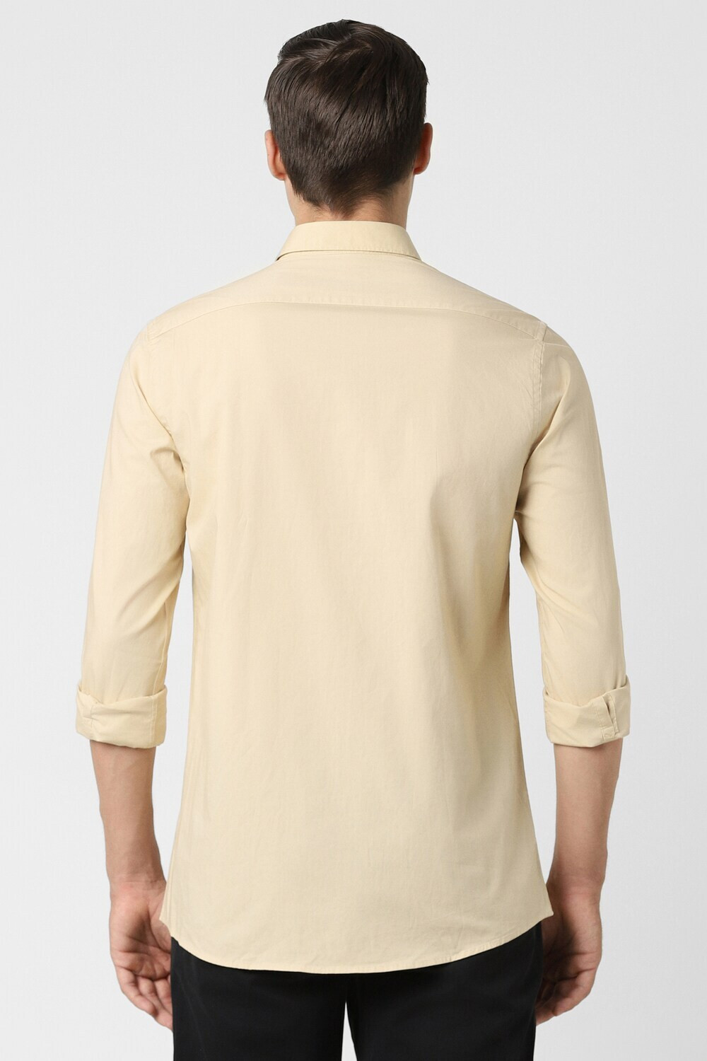 Image of PETER ENGLAND Men Solid Casual Beige Shirt