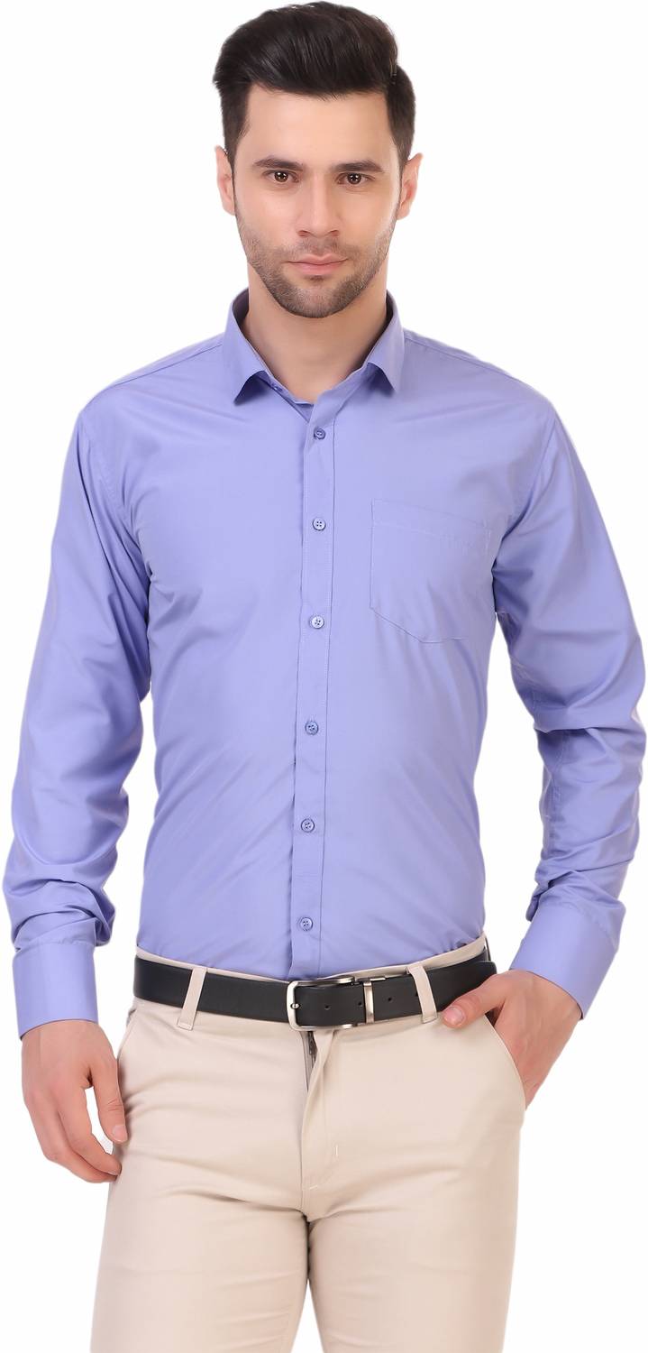 BALESHWAR Men Solid Formal Blue Shirt