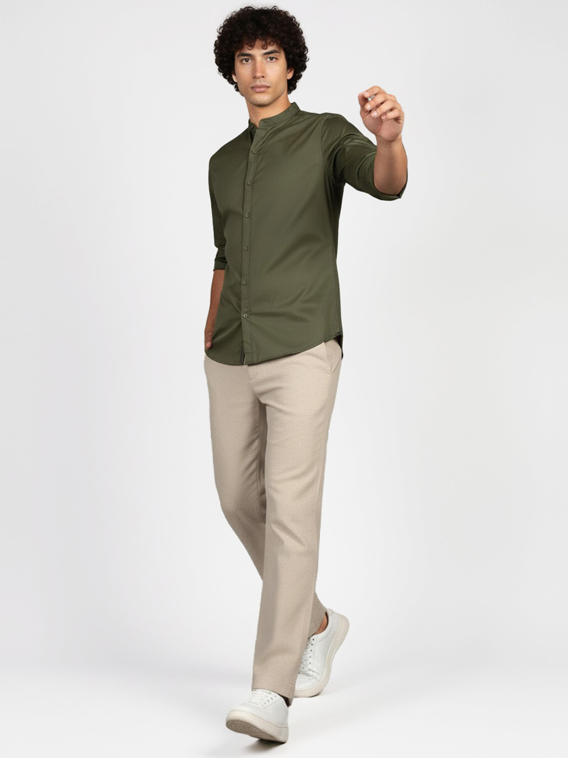 Image of FUBAR Men Solid Casual Green, Pink Shirt