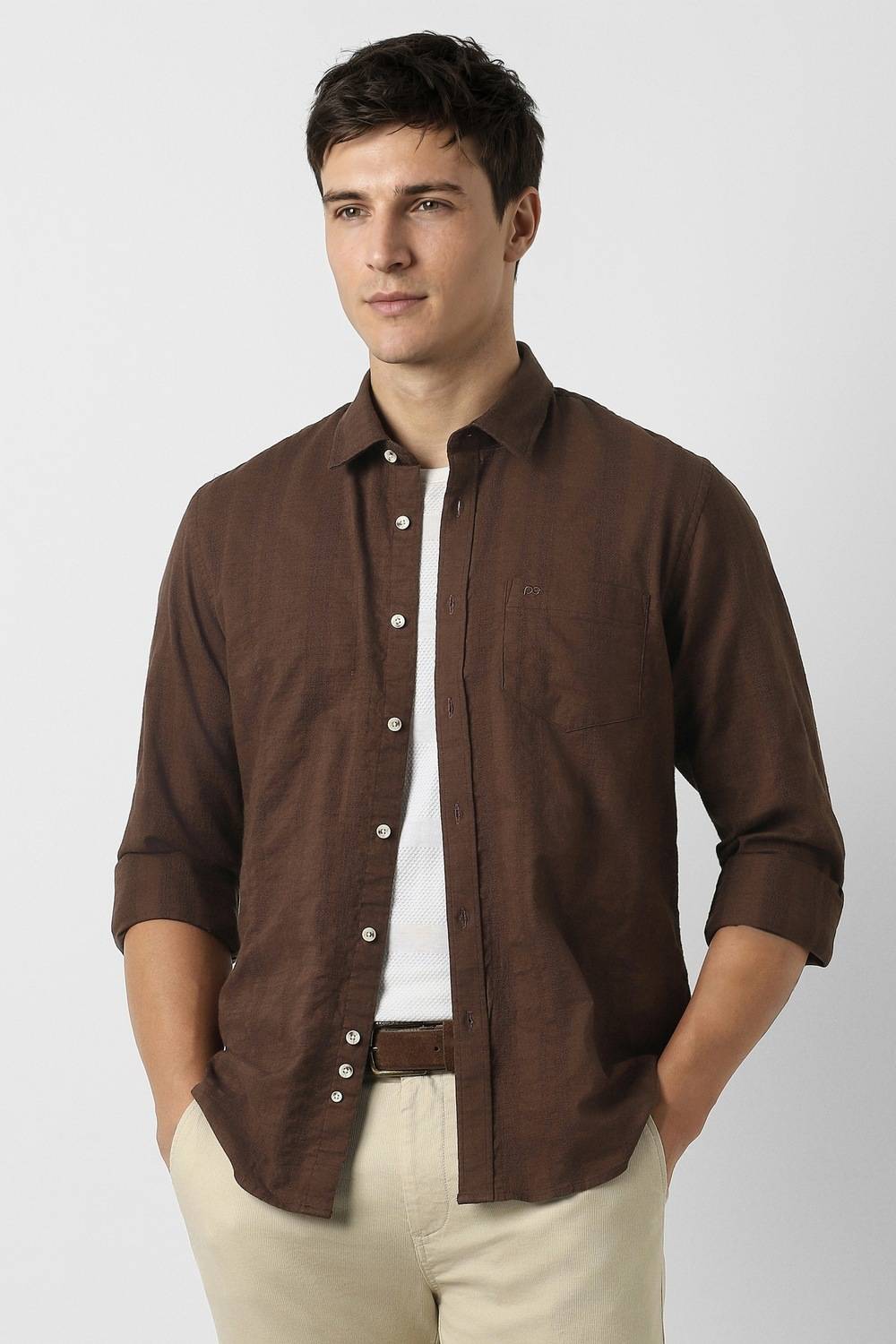 PETER ENGLAND Men Brown Casual Shirt - Image 1