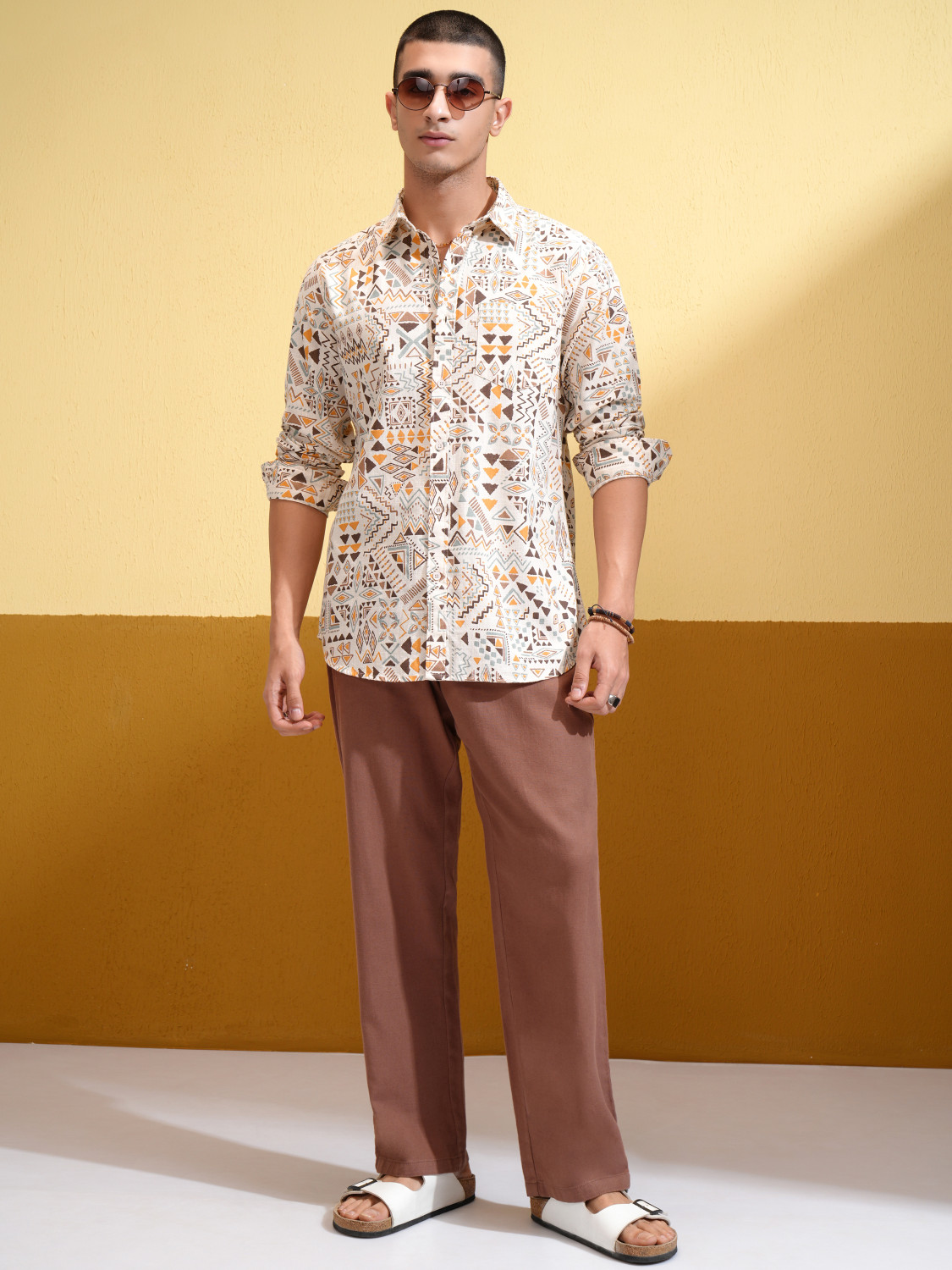 Image of HIGHLANDER Men Printed Casual Multicolor Shirt