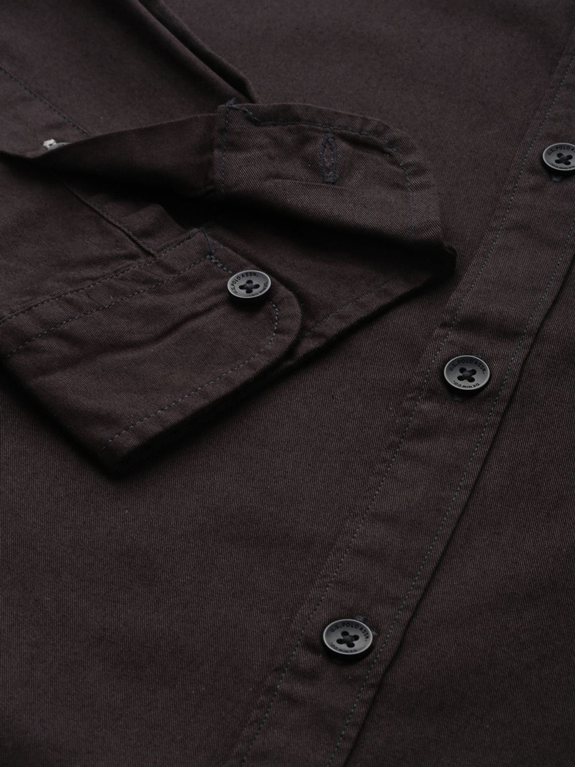 Image of U.S. POLO ASSN. Men Solid Casual Black Shirt