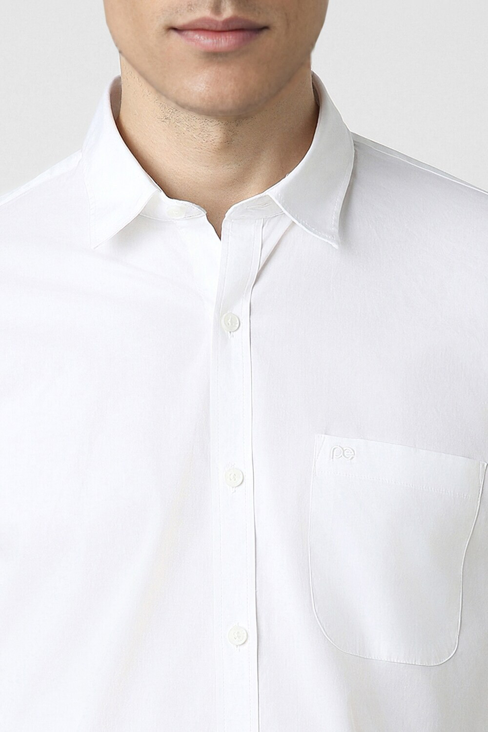 Image of PETER ENGLAND Men Solid Casual White Shirt