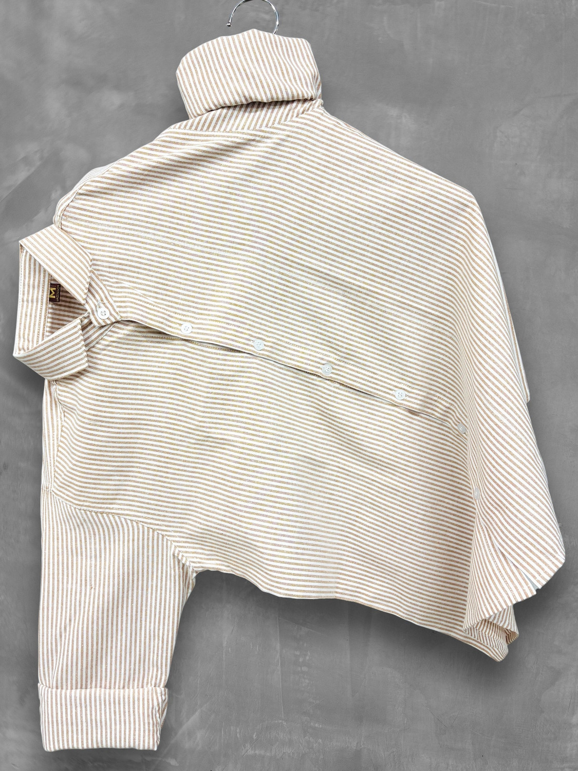 Image of SOLSTICE Men Striped Casual Brown Shirt