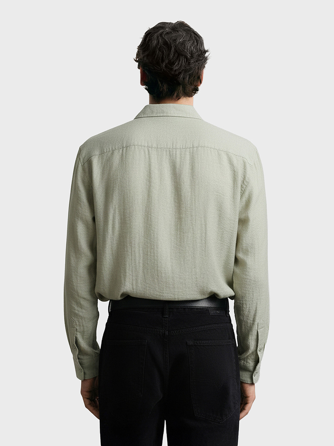 Image of The Indian Garage Co. Men Solid Beach Wear Green Shirt