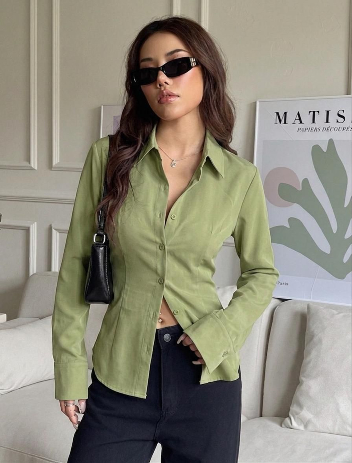 METRONAUT Women Solid Casual Green Shirt