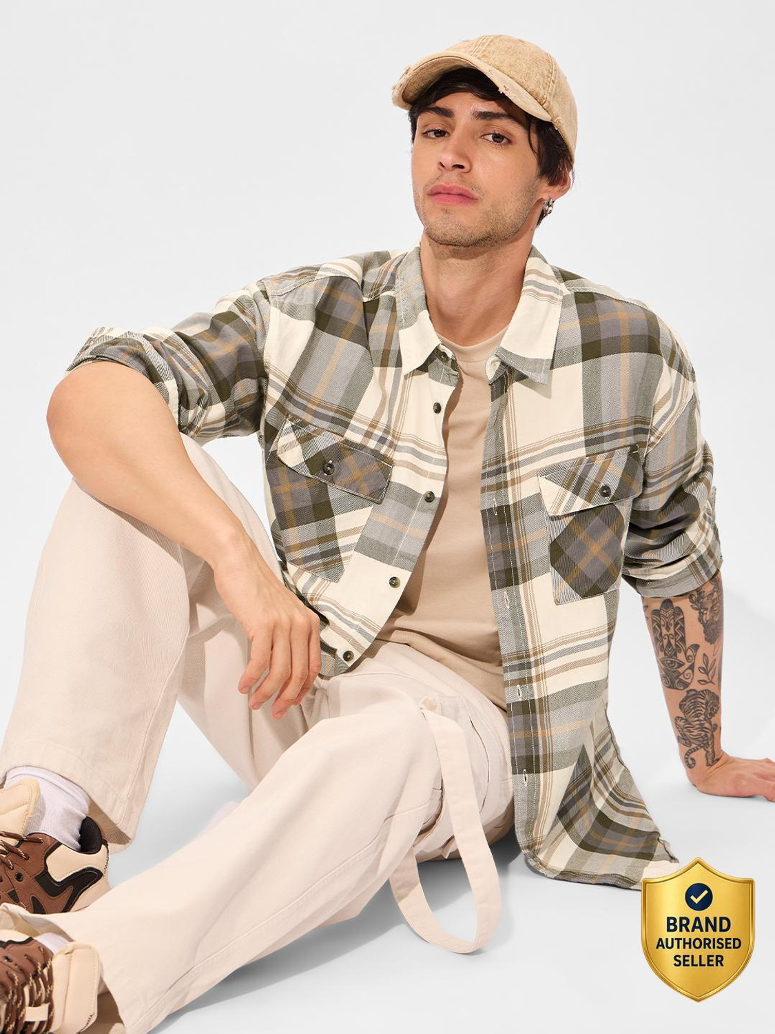 Image of The Souled Store Men Checkered Casual Multicolor Shirt