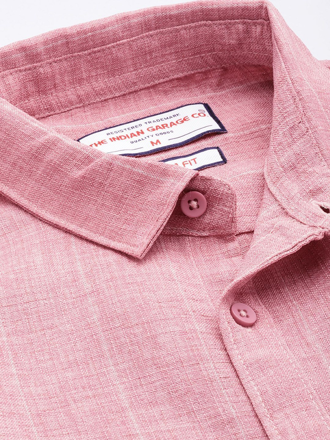 Image of The Indian Garage Co. Men Striped Casual Pink Shirt