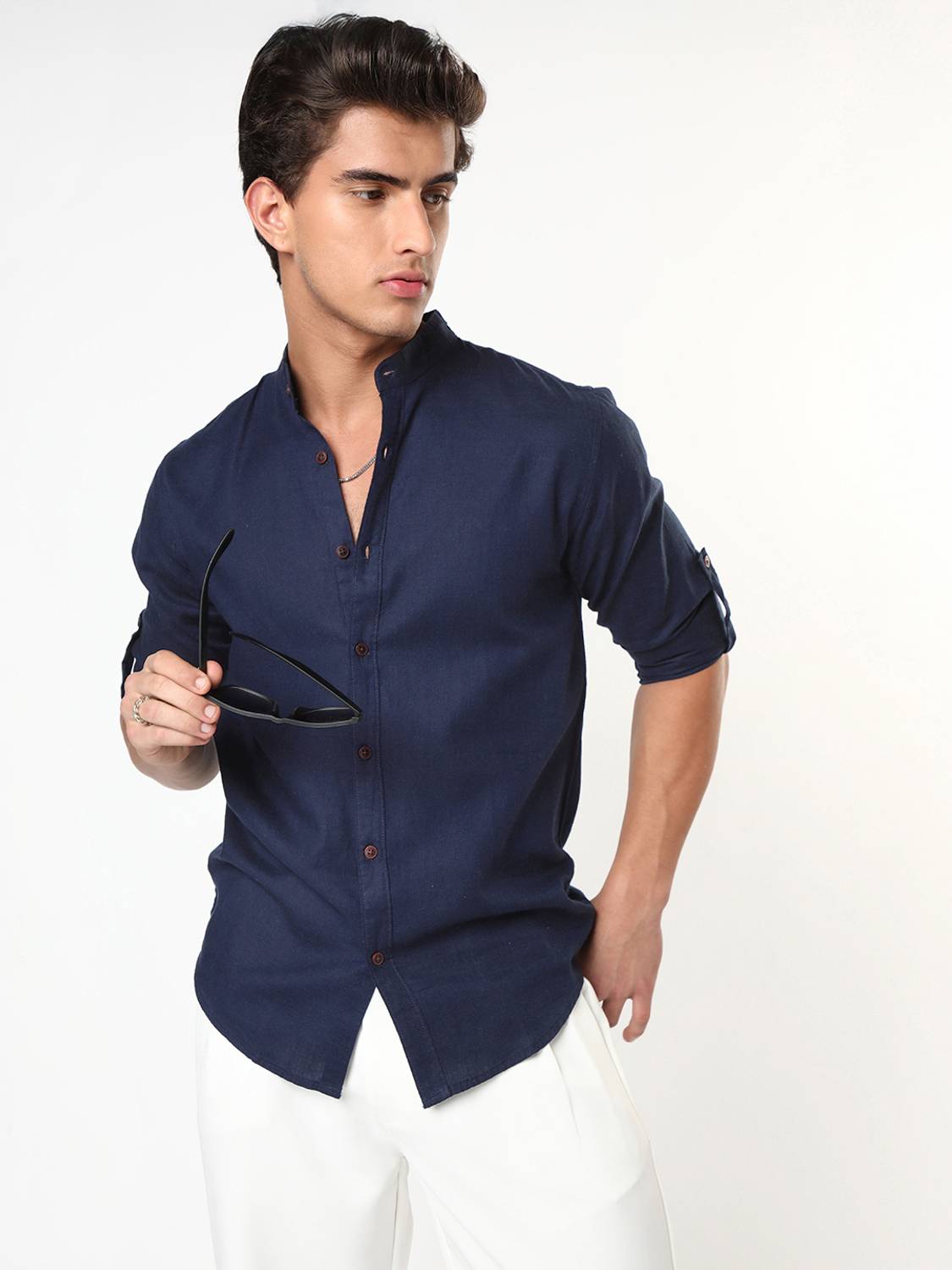 Urbano Men Dark Blue Casual Shirt - Image 1