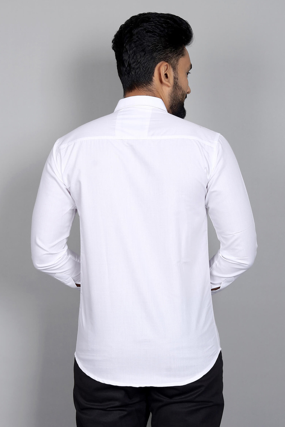 Image of Qlonz Store Men Solid Casual White, Yellow Shirt