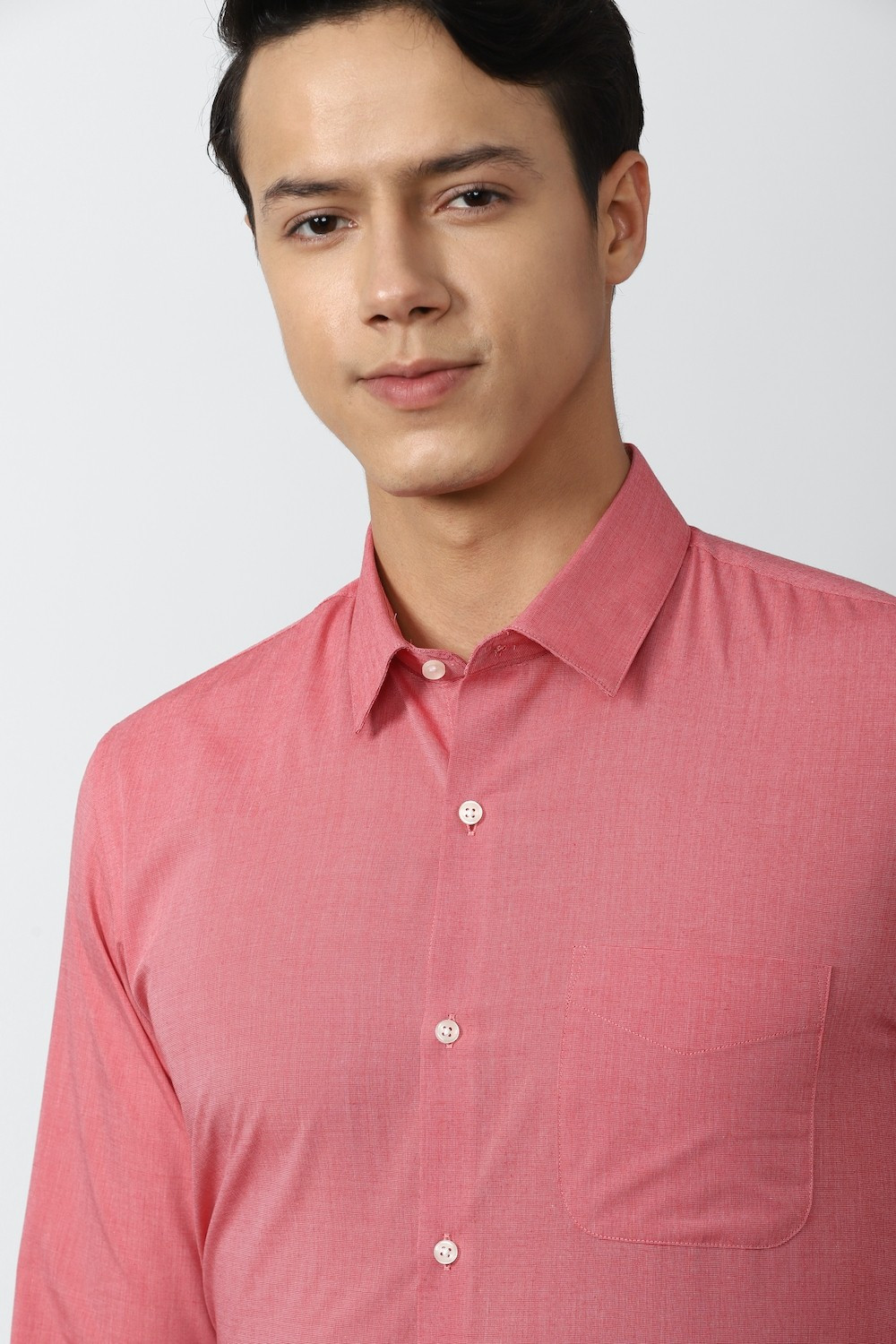 Image of PETER ENGLAND Men Solid Formal Pink Shirt