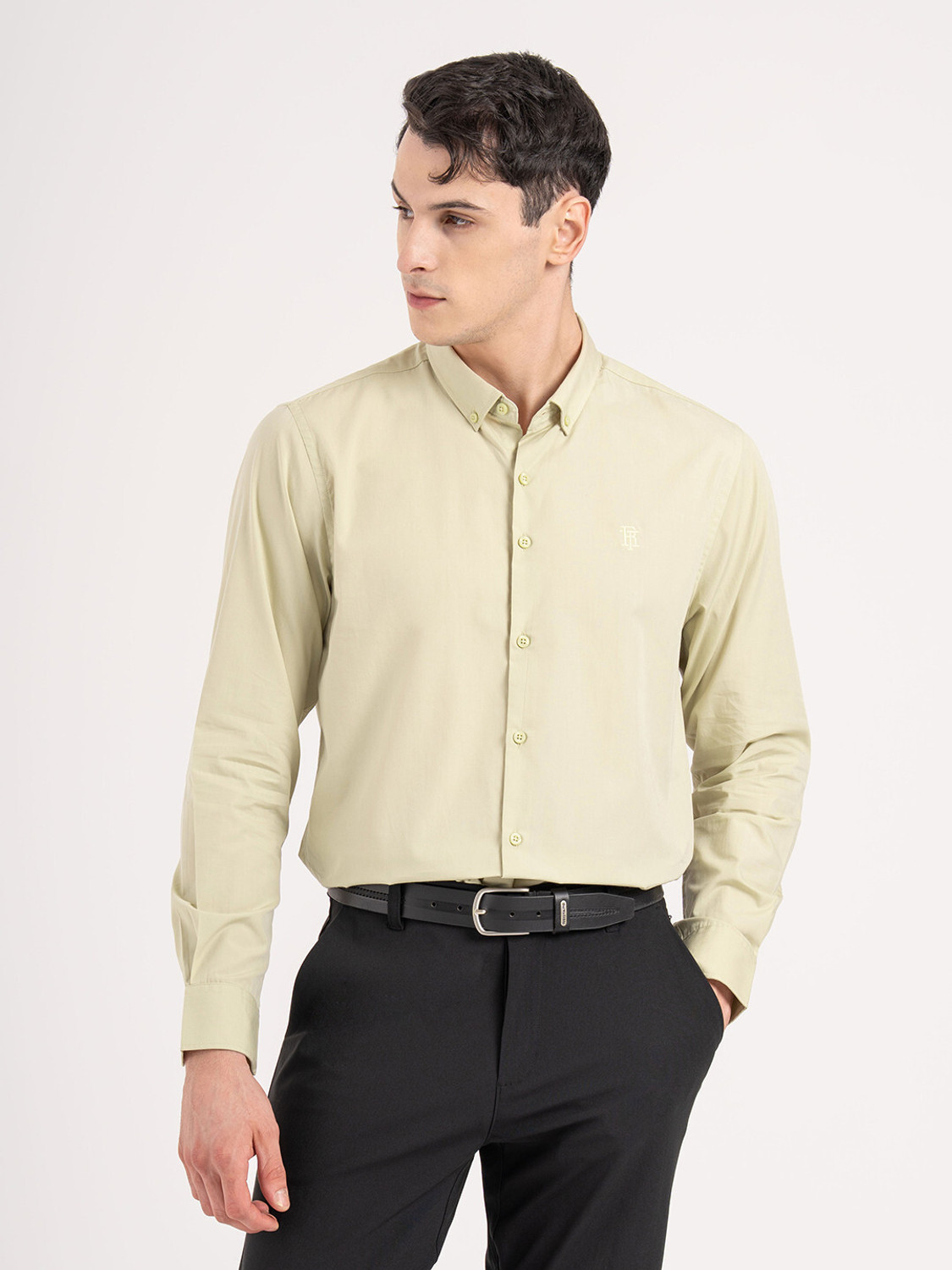 Image of RED TAPE Men Solid Casual Beige Shirt