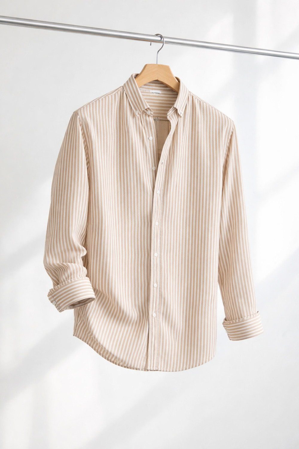 Image of JNV FASHION Men Striped Casual Brown, White Shirt