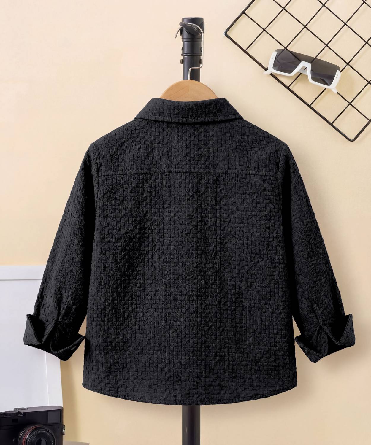 Velmita Boys Black Striped Casual Shirt - Image 2