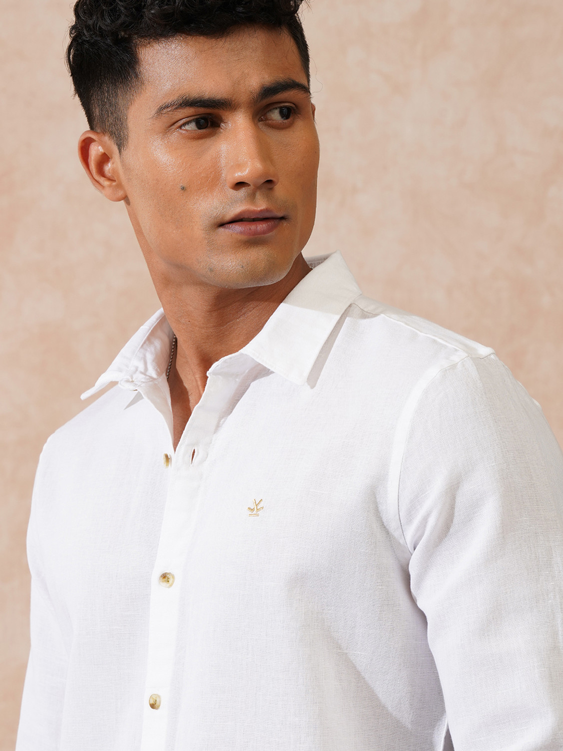 Image of WROGN Men Solid Casual White Shirt