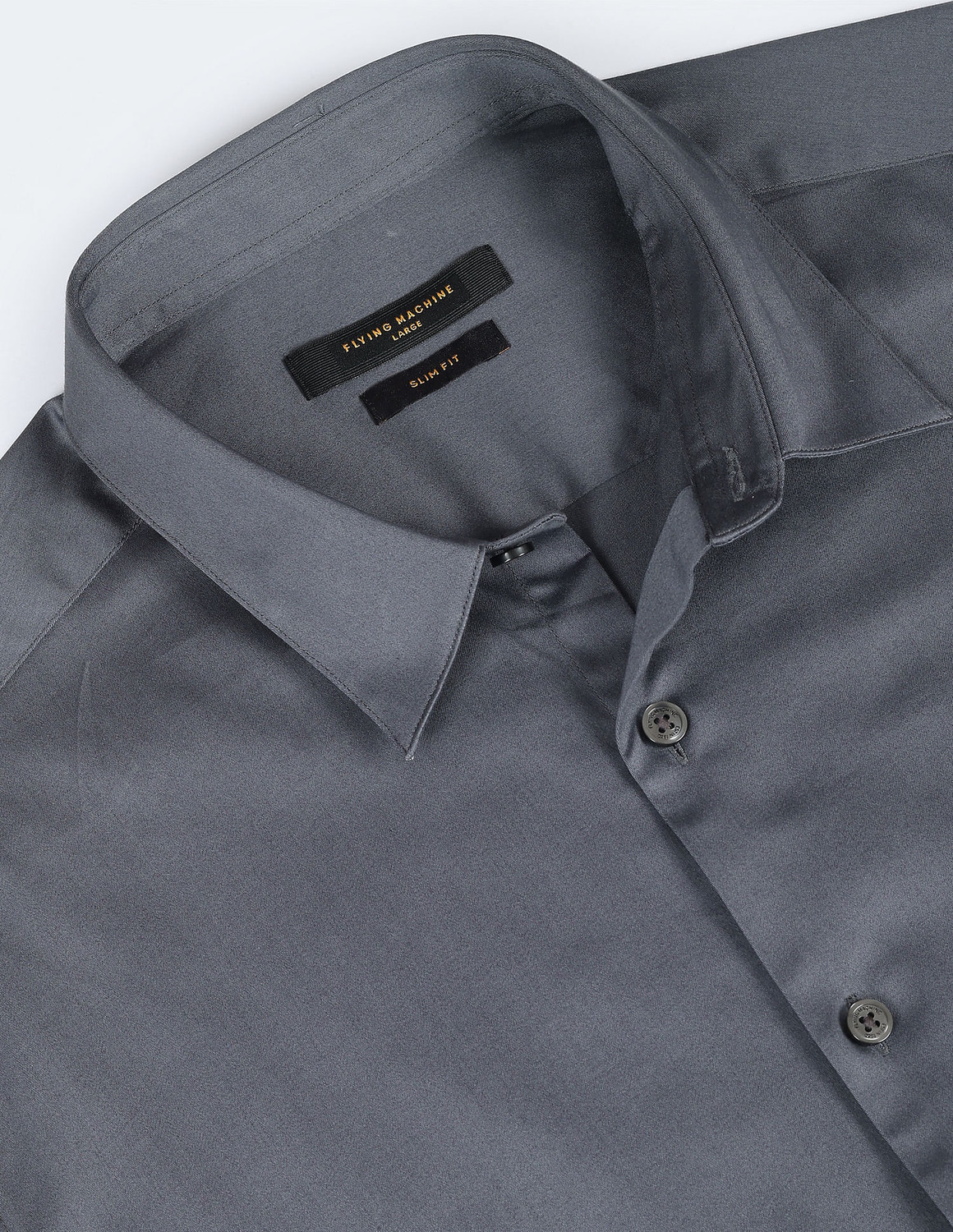 Image of FLYING MACHINE Men Self Design Casual Grey Shirt