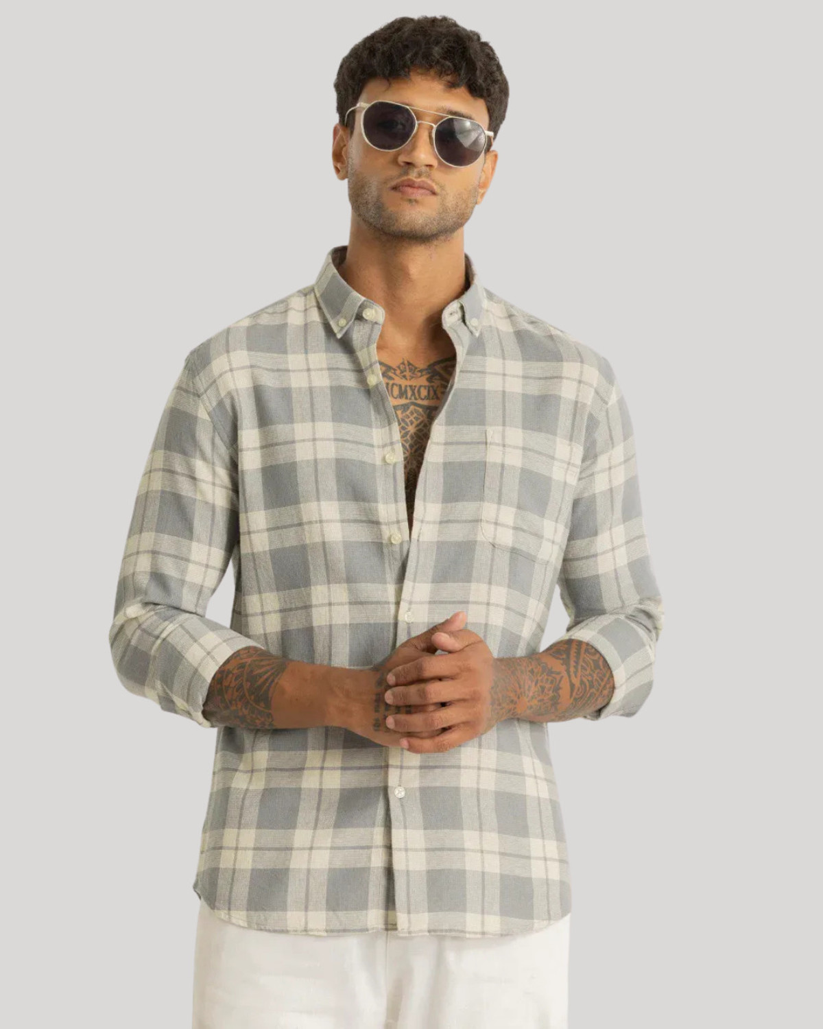 Image of youth first Men Checkered Casual Multicolor Shirt