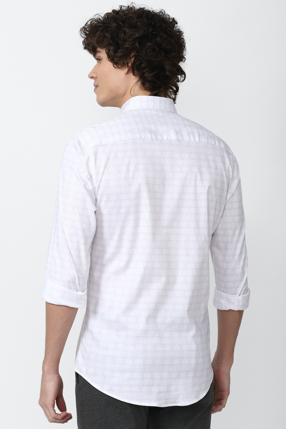 Image of PETER ENGLAND Men Printed Formal White Shirt