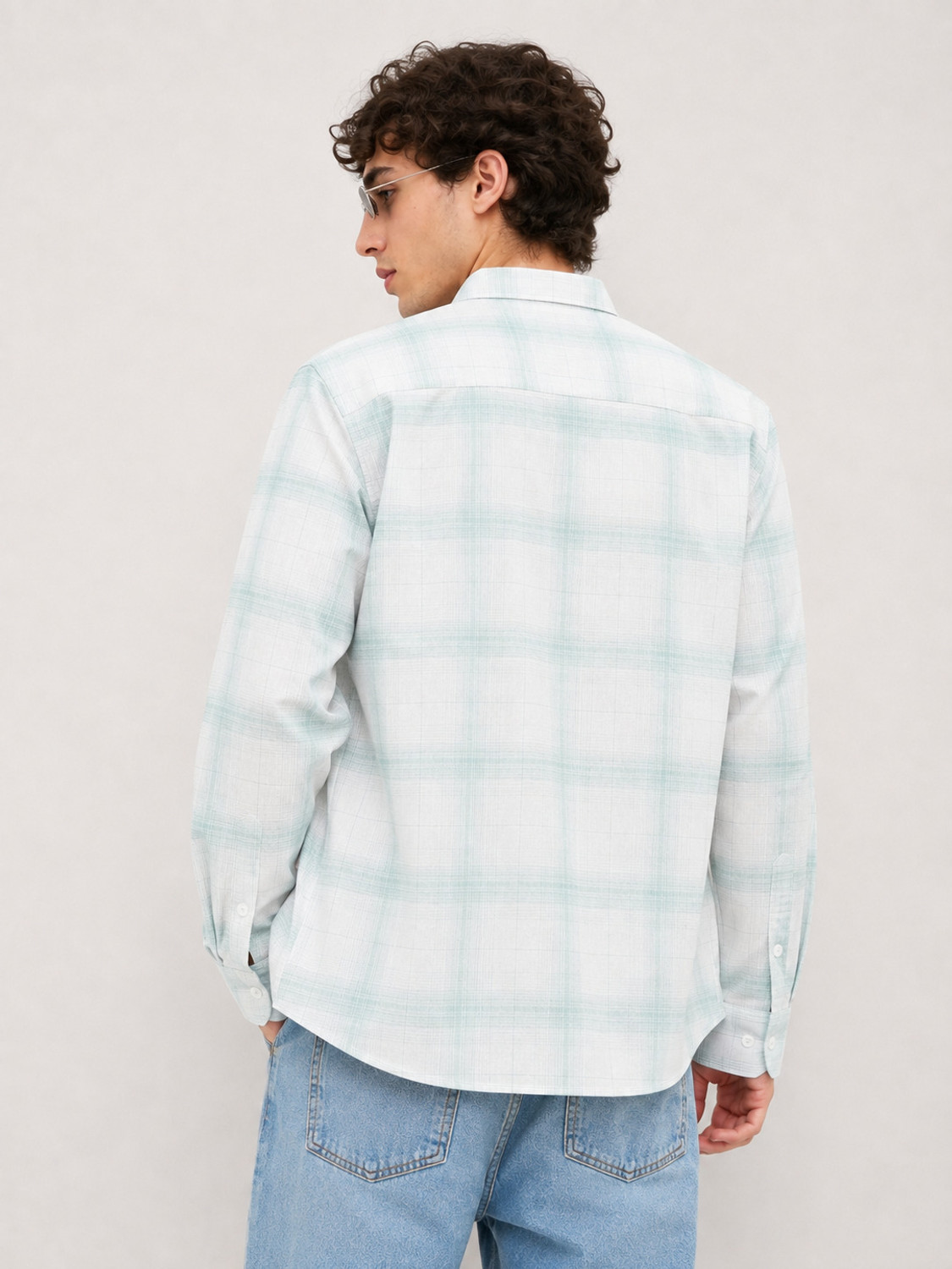 Image of S-LINE Men Regular Fit Checkered Spread Collar Casual Shirt