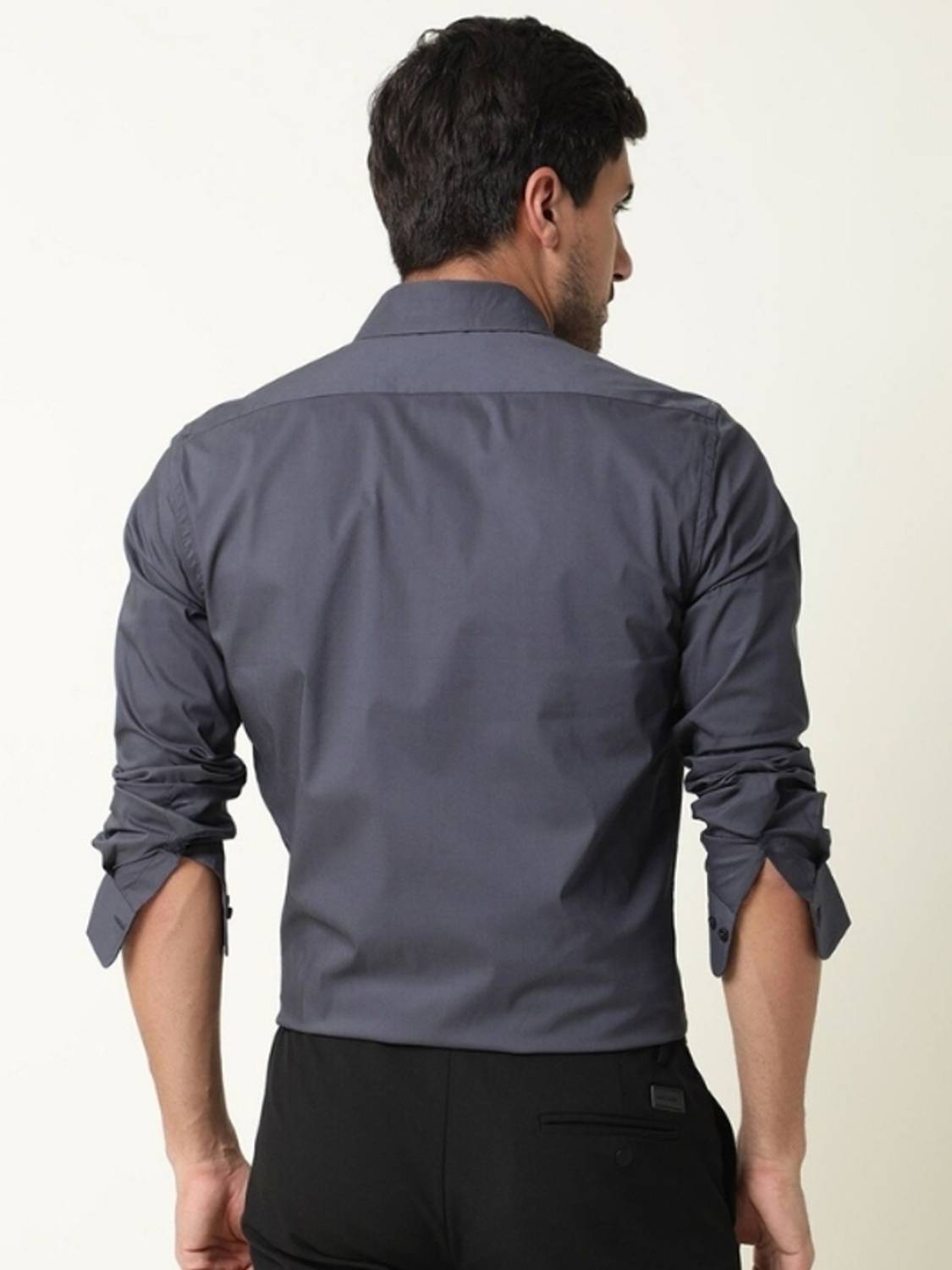 URBANICE Men Grey Casual Shirt - Image 4